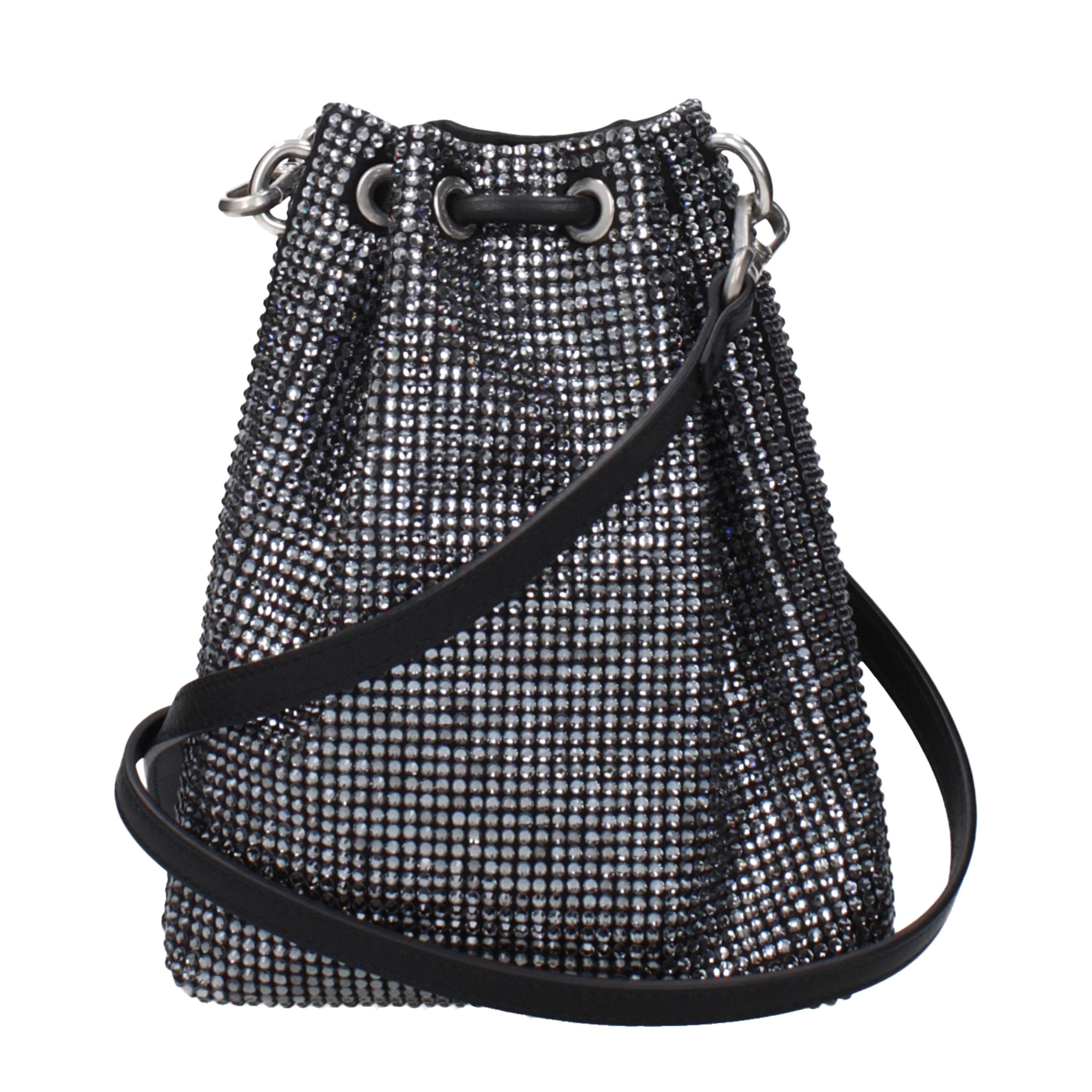 Jimmy Choo Schwarze Satin-Umhängetasche