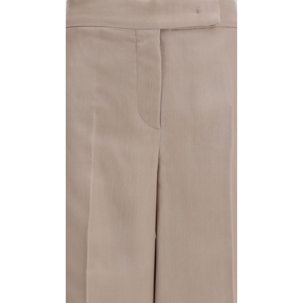 Max Mara Beige Seidenhose