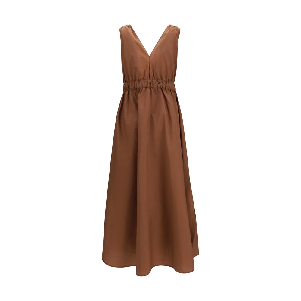 Brunello Cucinelli Braunes Polyamid Freizeitkleid
