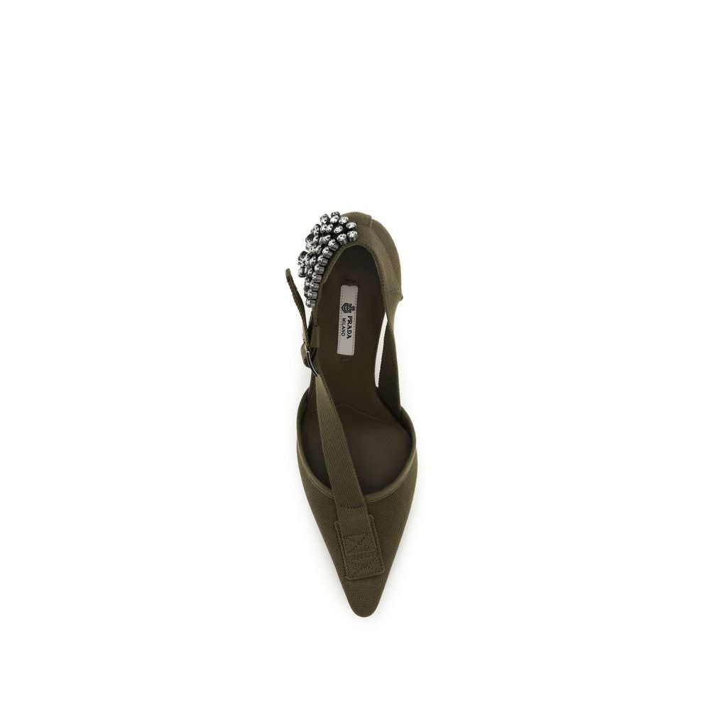 Prada Zweifarbige High Heel Pumps aus Baumwolle