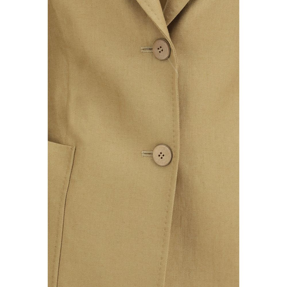 Max Mara Beige Leinenjacke und Mantel