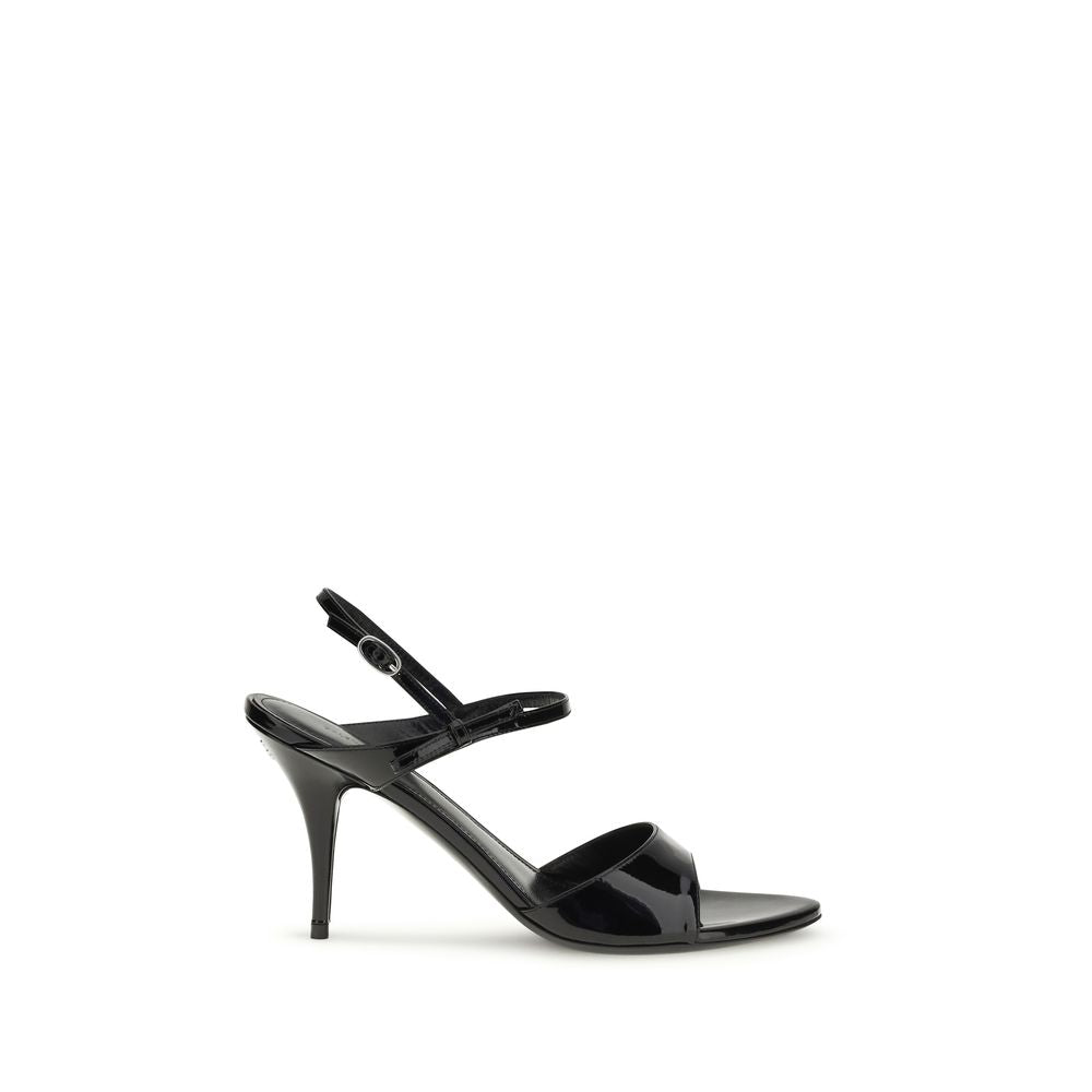 Balenciaga Schwarze Bos Taurus Kalbsleder-Sandalen mit Stilettoabsatz