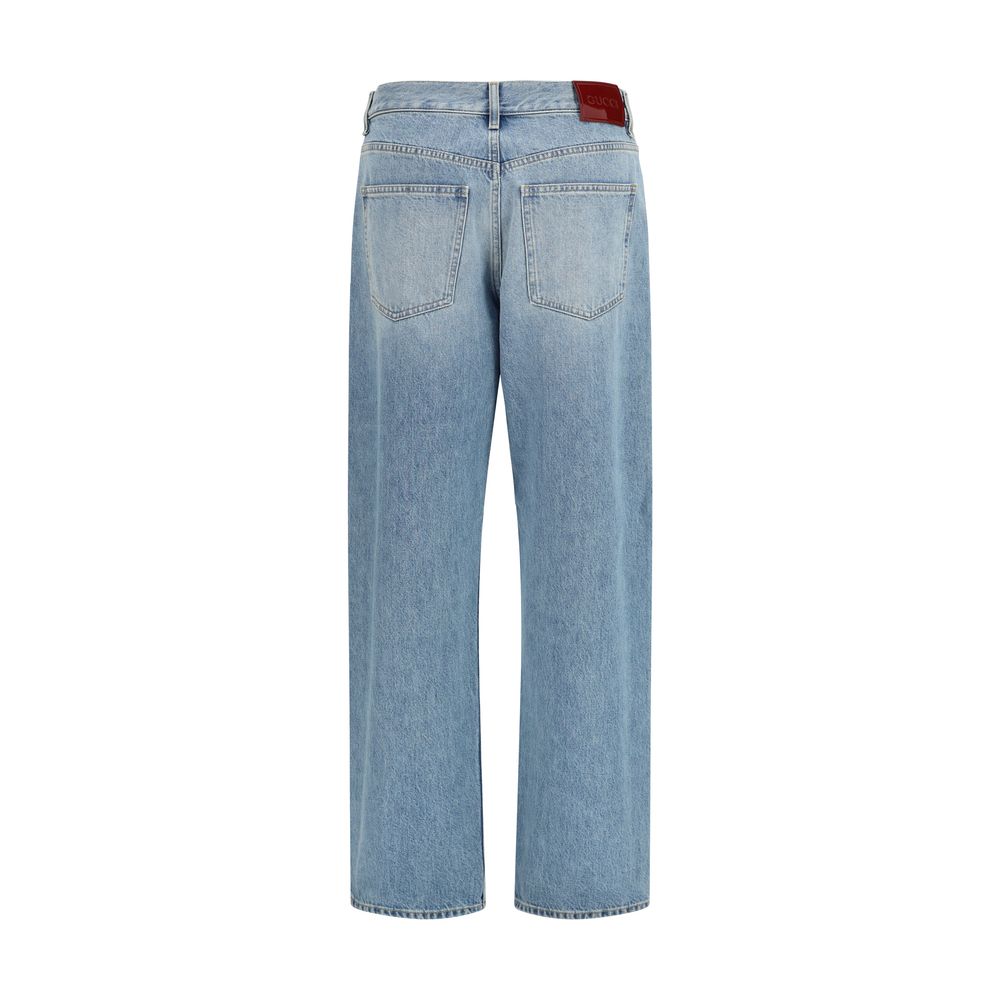 Gucci Blaue Jeans aus Baumwolle im geraden Schnitt