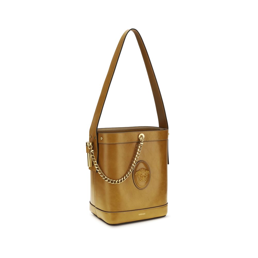 Versace Braune Kalbsleder Bos Taurus Bucket Bag