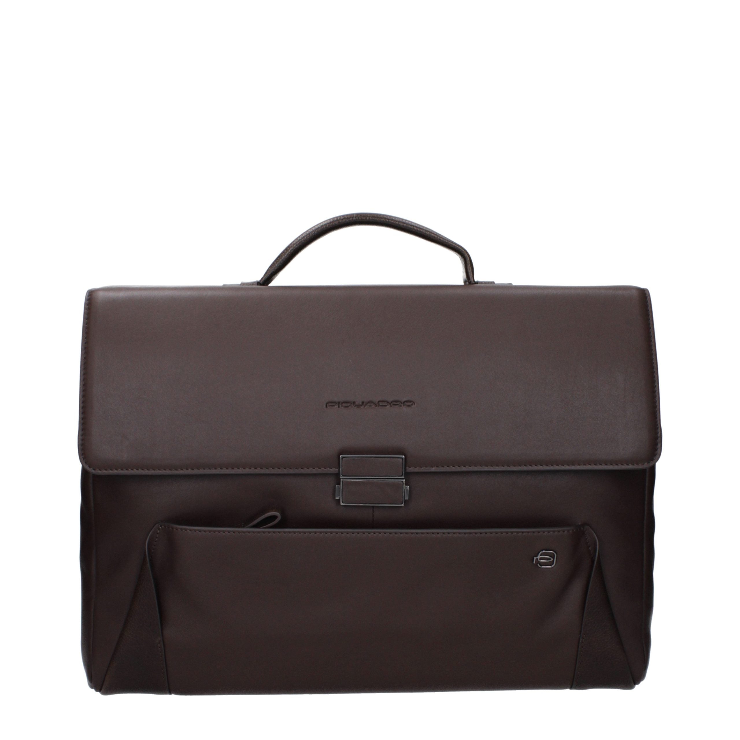 Piquadro Braune Leder Aktentasche für Business und Laptop