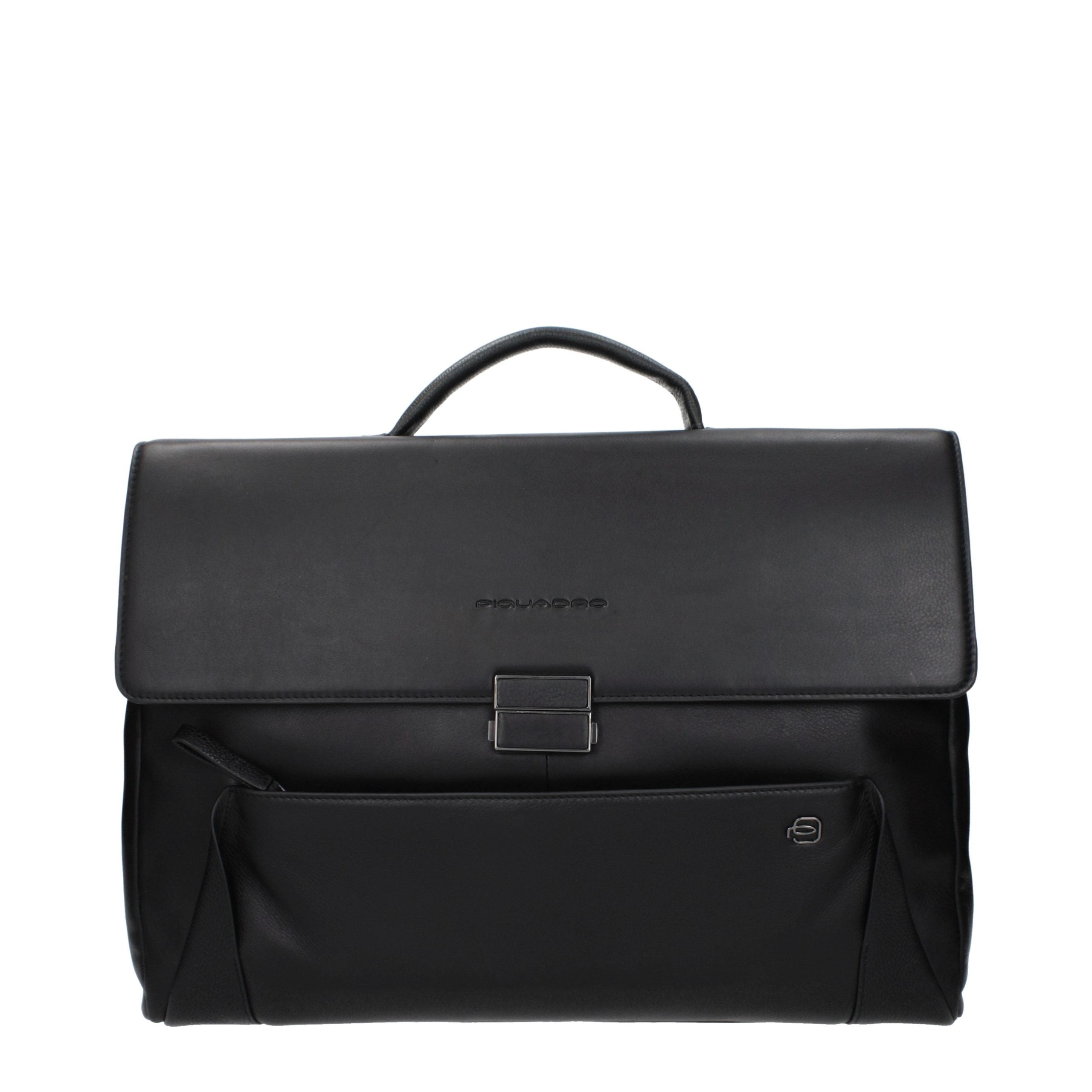 Piquadro Schwarze Leder Aktentasche für Business und Laptop