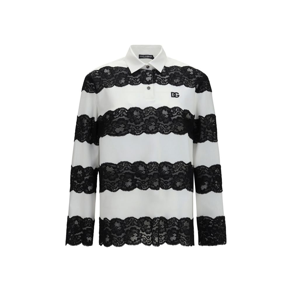 Dolce & Gabbana Weißes Poloshirt aus Baumwolle