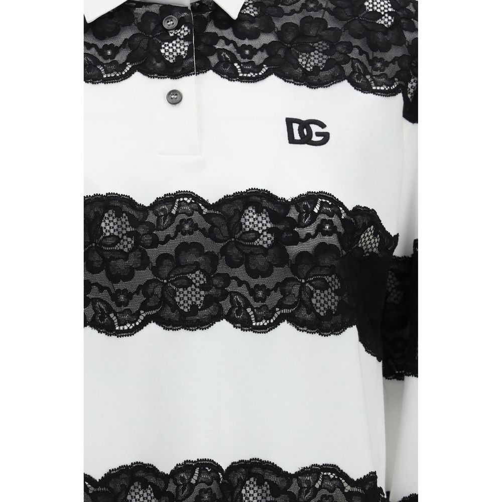 Dolce & Gabbana Weißes Poloshirt aus Baumwolle