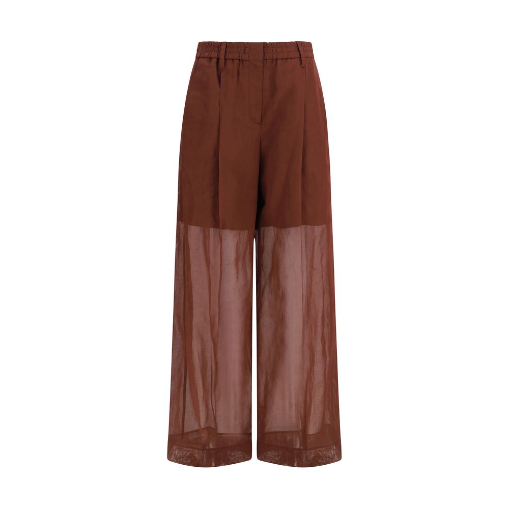Brunello Cucinelli Braune Baumwollhose für die Freizeit