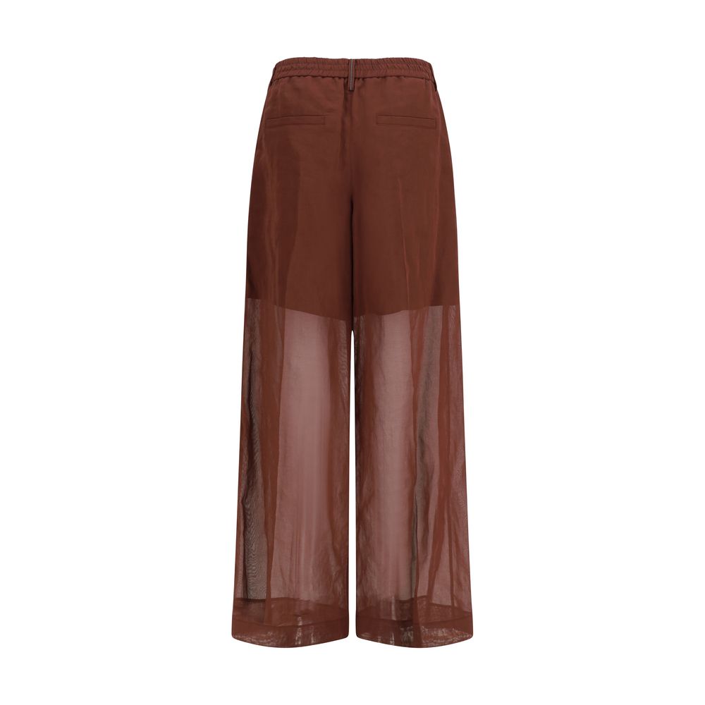 Brunello Cucinelli Braune Baumwollhose für die Freizeit