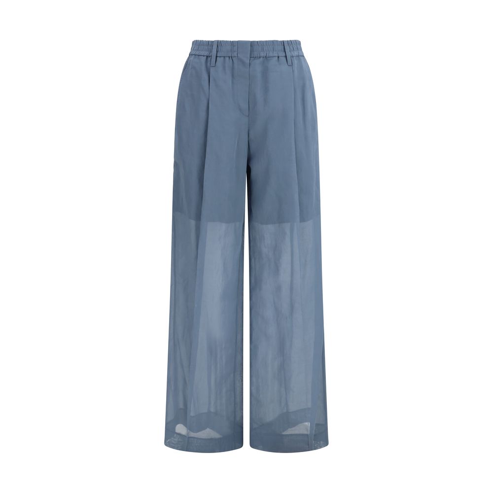 Brunello Cucinelli Blaue Baumwoll-Freizeithose