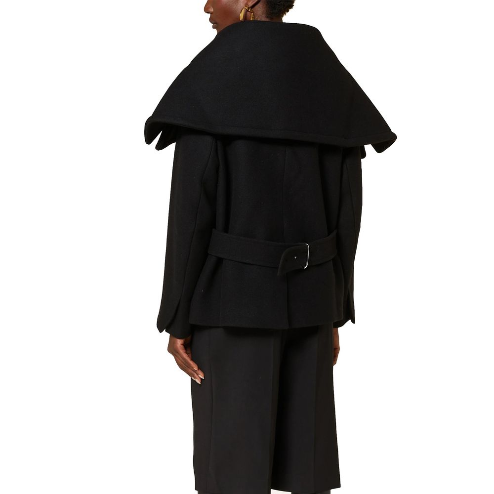 Jacquemus Schwarzer Wollmantel aus reiner Schurwolle