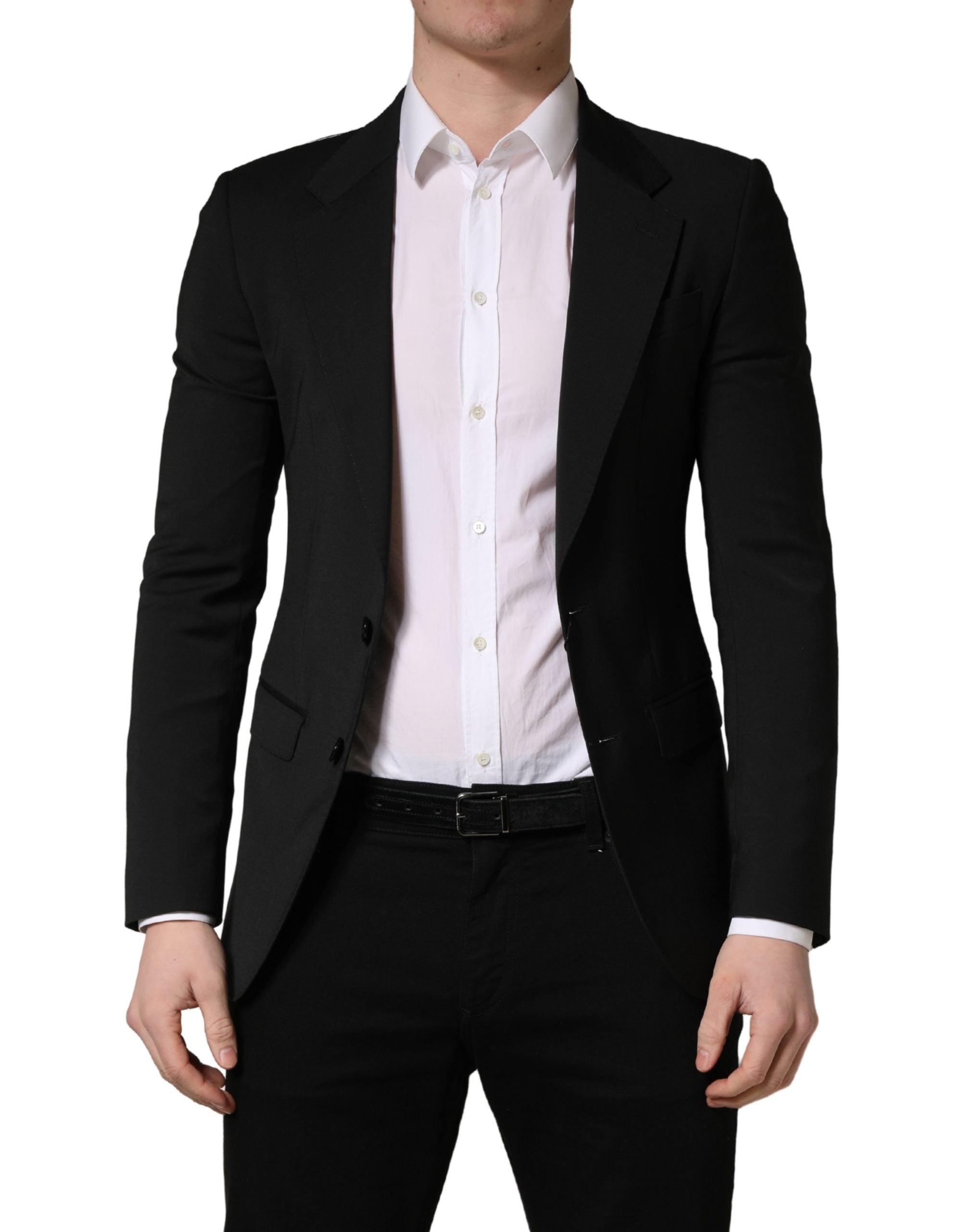 Dolce & Gabbana Schwarze Polyester-Sakko für Herren mit 2 Knöpfen