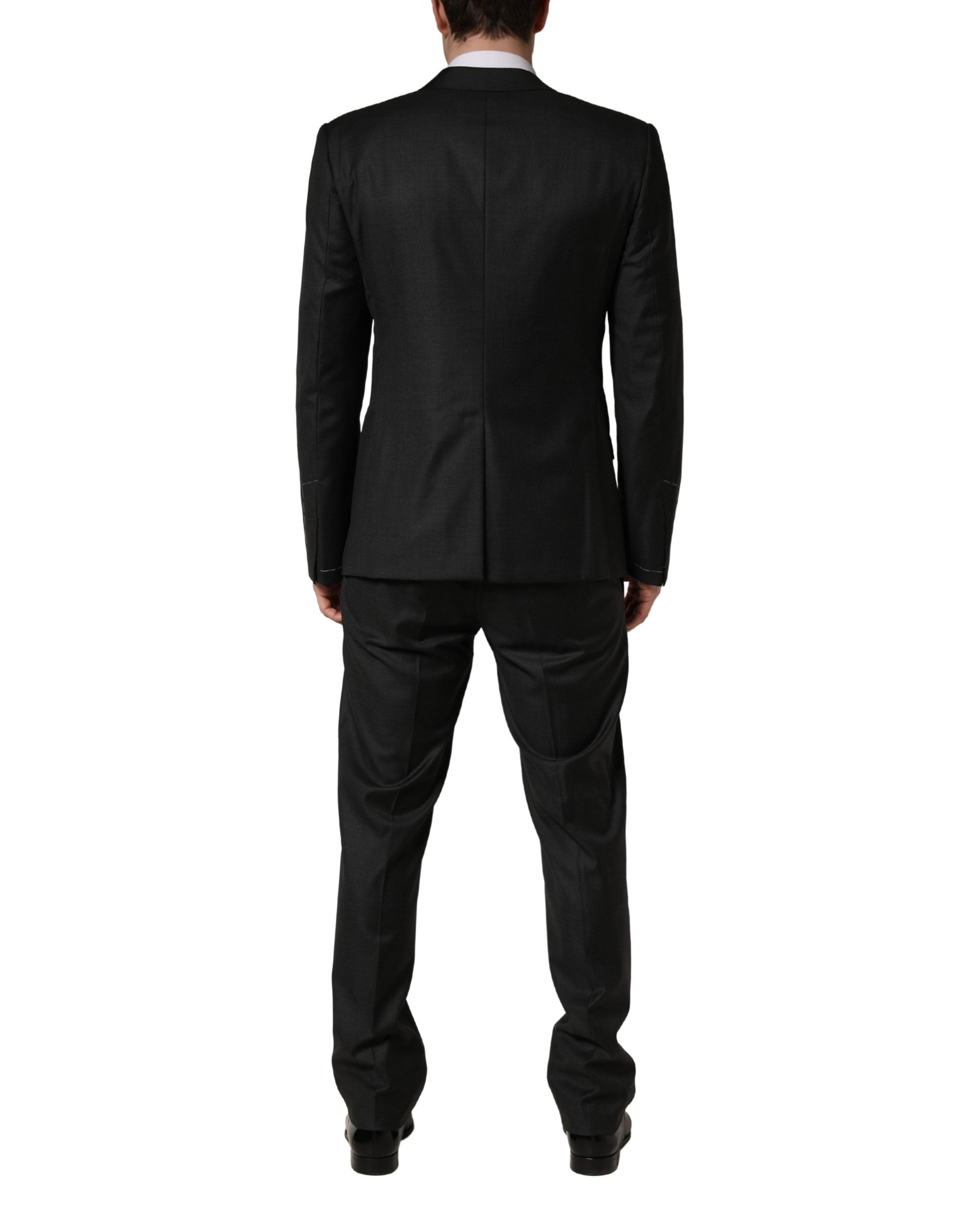 Dolce & Gabbana Schwarzer Woll-Anzug im Slim Fit-Stil, 3-teilig für Herren
