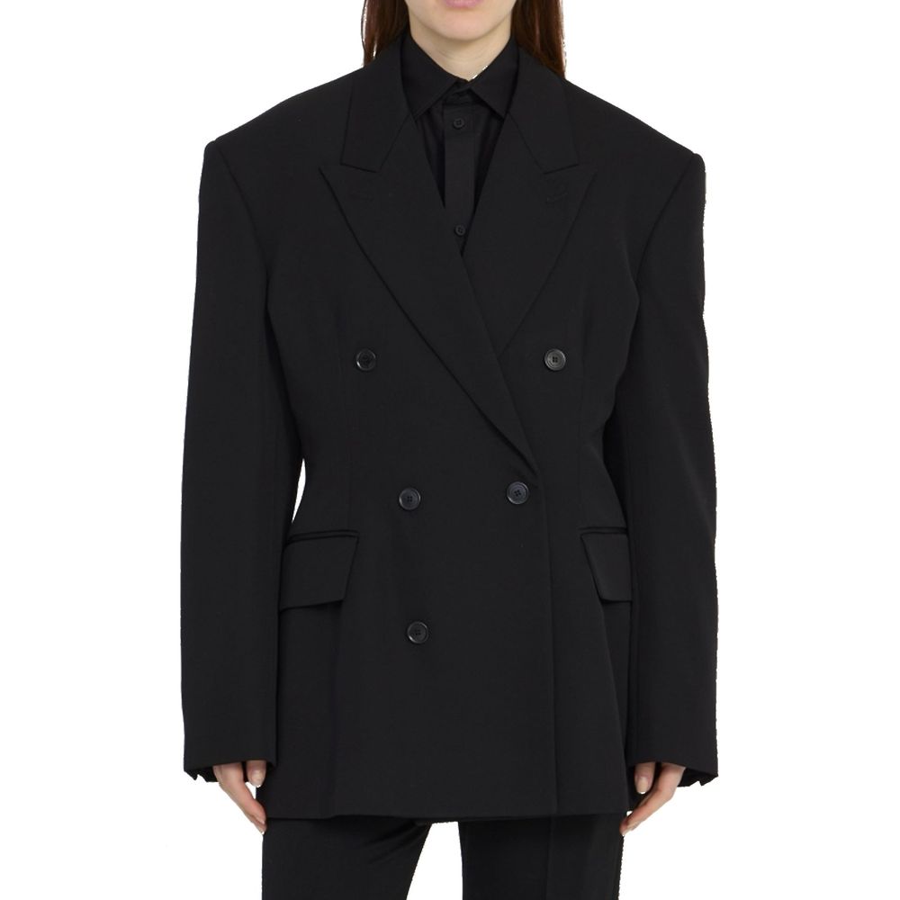 Balenciaga Schwarzer Wollmantel