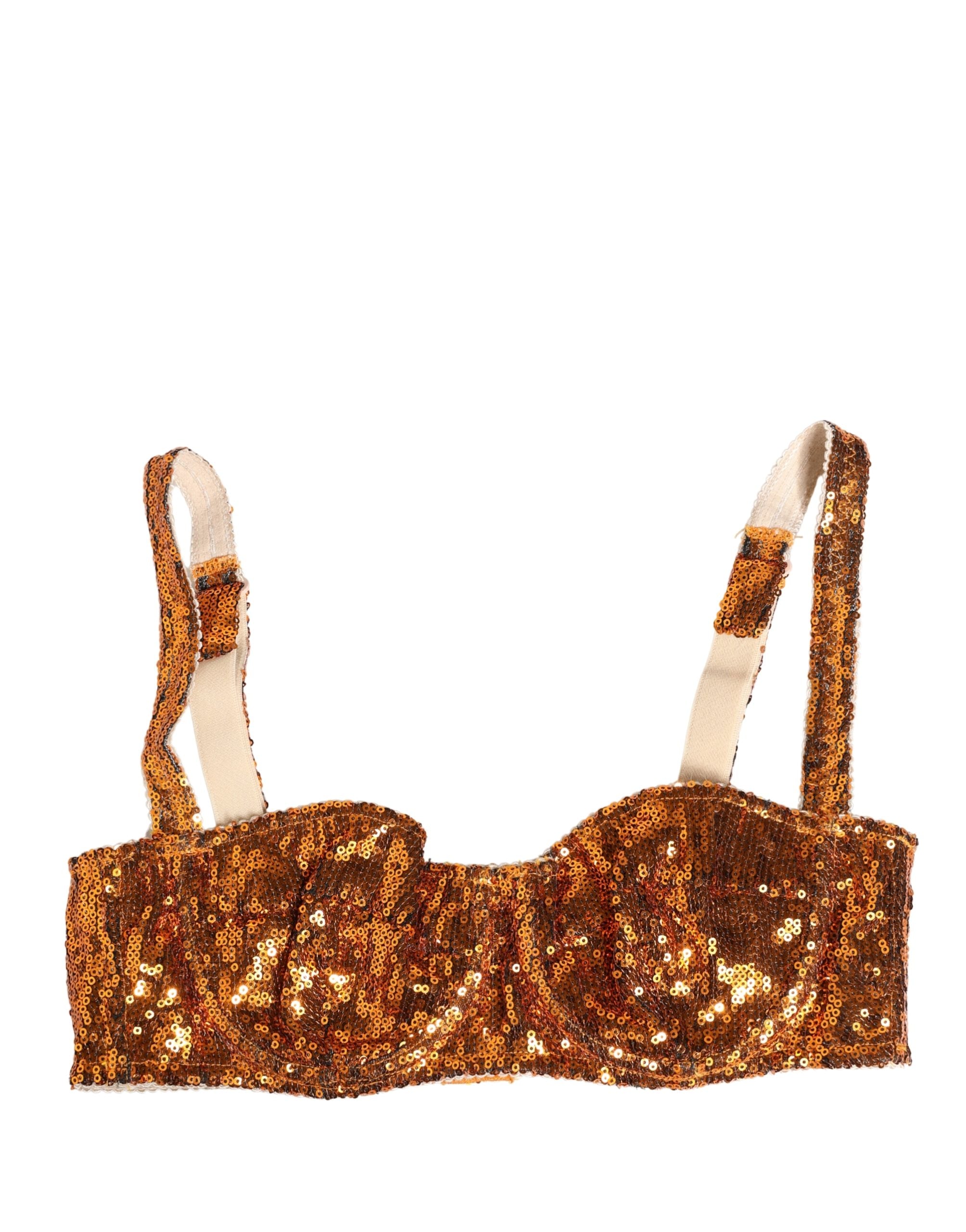 Dolce & Gabbana Gold Pailletten Nyon Balconette BH Unterwäsche