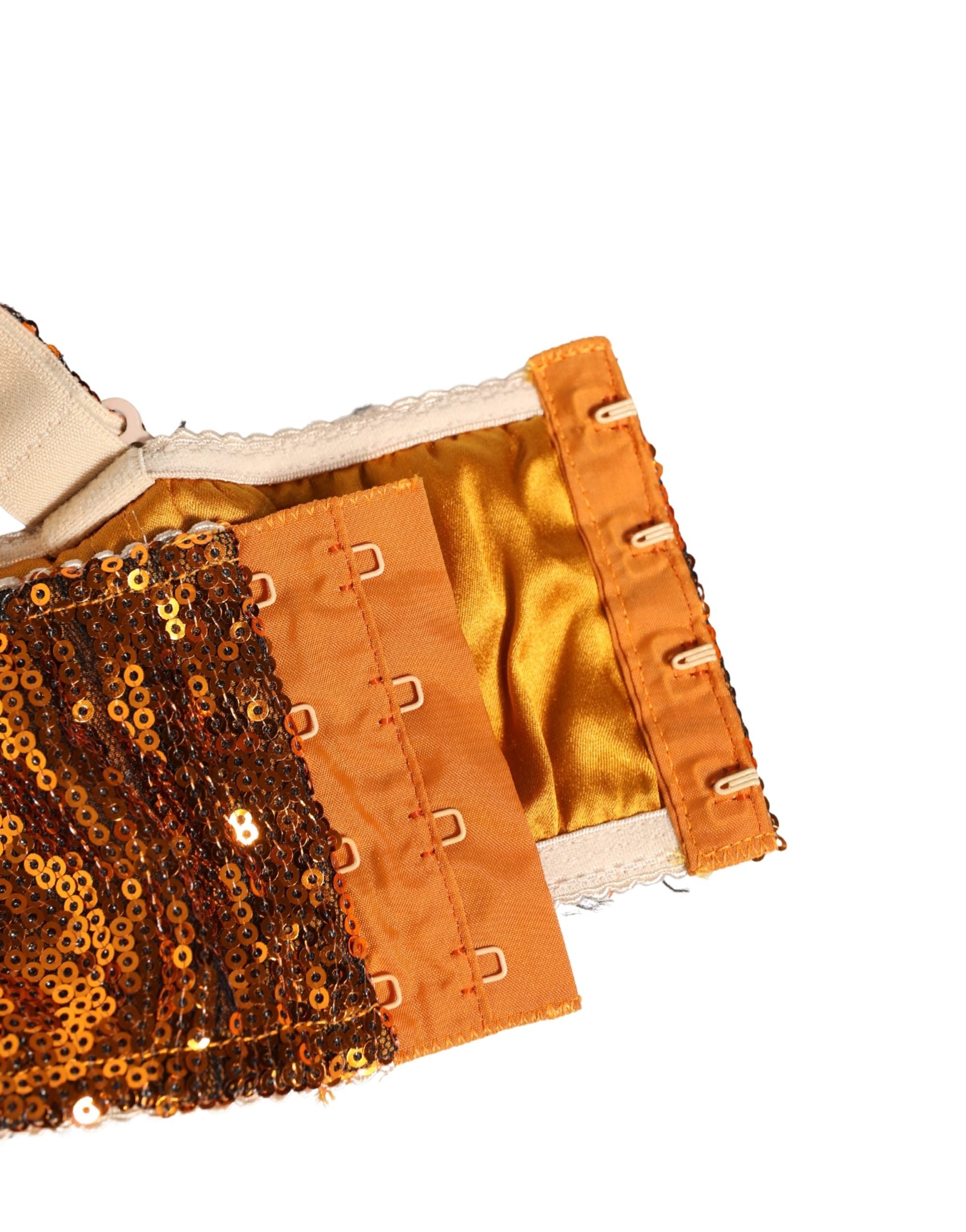 Dolce & Gabbana Gold Pailletten Nyon Balconette BH Unterwäsche