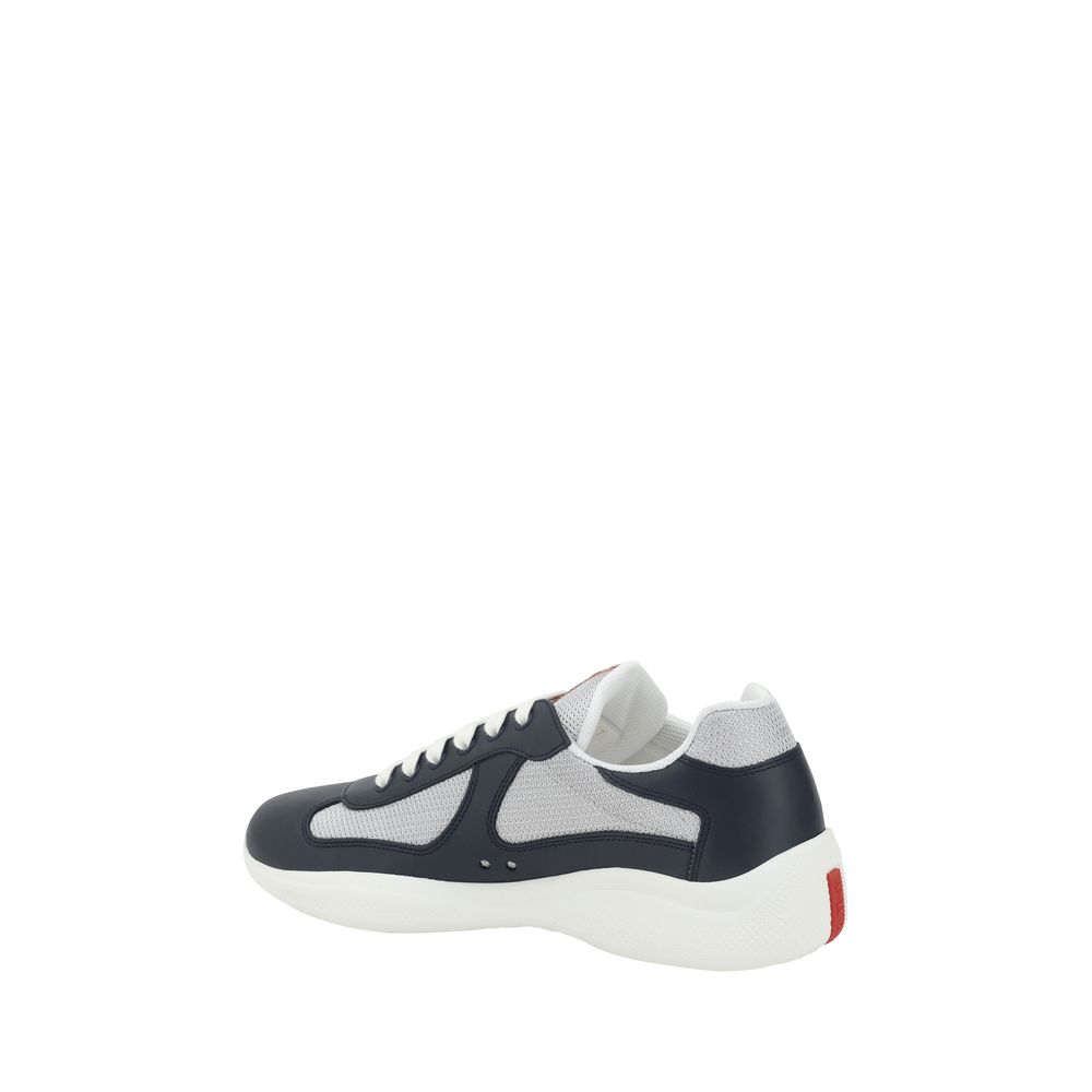 Prada Blaue Kalbsleder Bos Taurus Athletic Sneaker