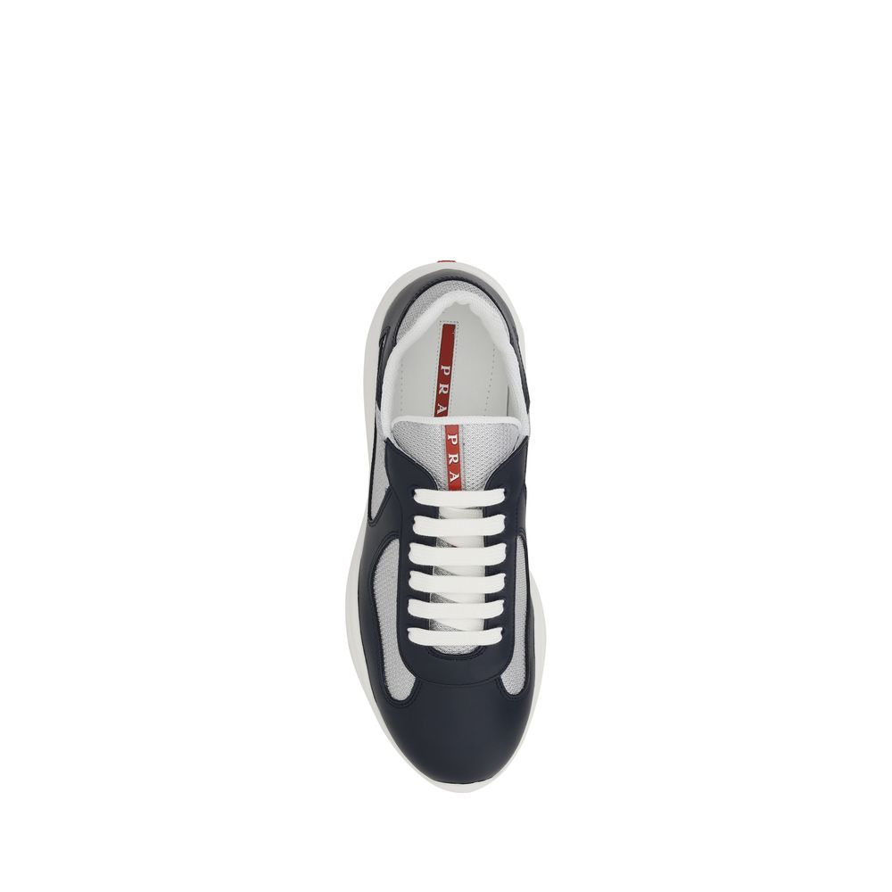 Prada Blaue Kalbsleder Bos Taurus Athletic Sneaker
