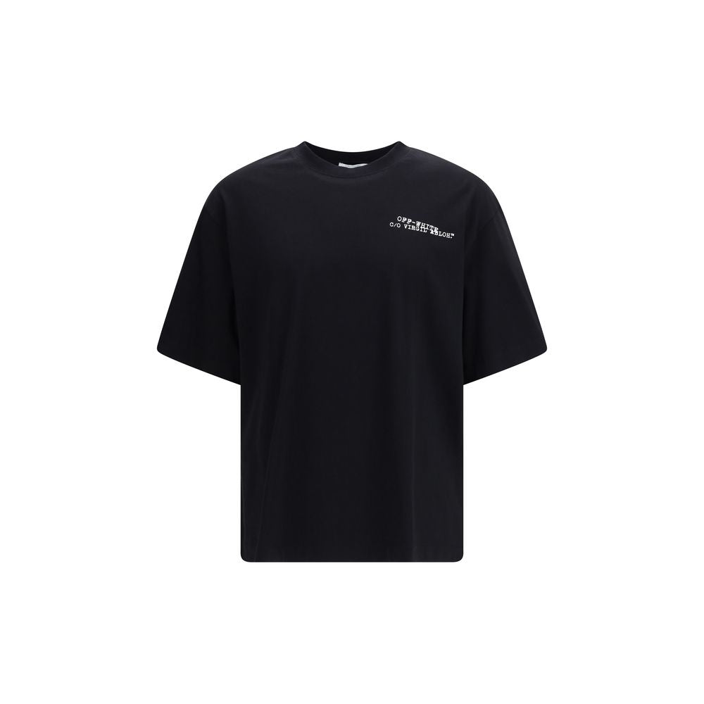 Off-White Schwarzes Baumwoll-T-Shirt