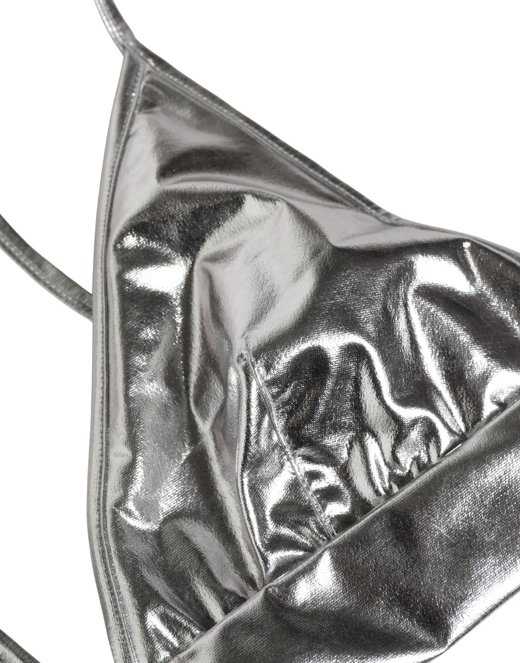 Dolce & Gabbana Ärmelloses Bustier-Crop-Top in Metallic-Silber