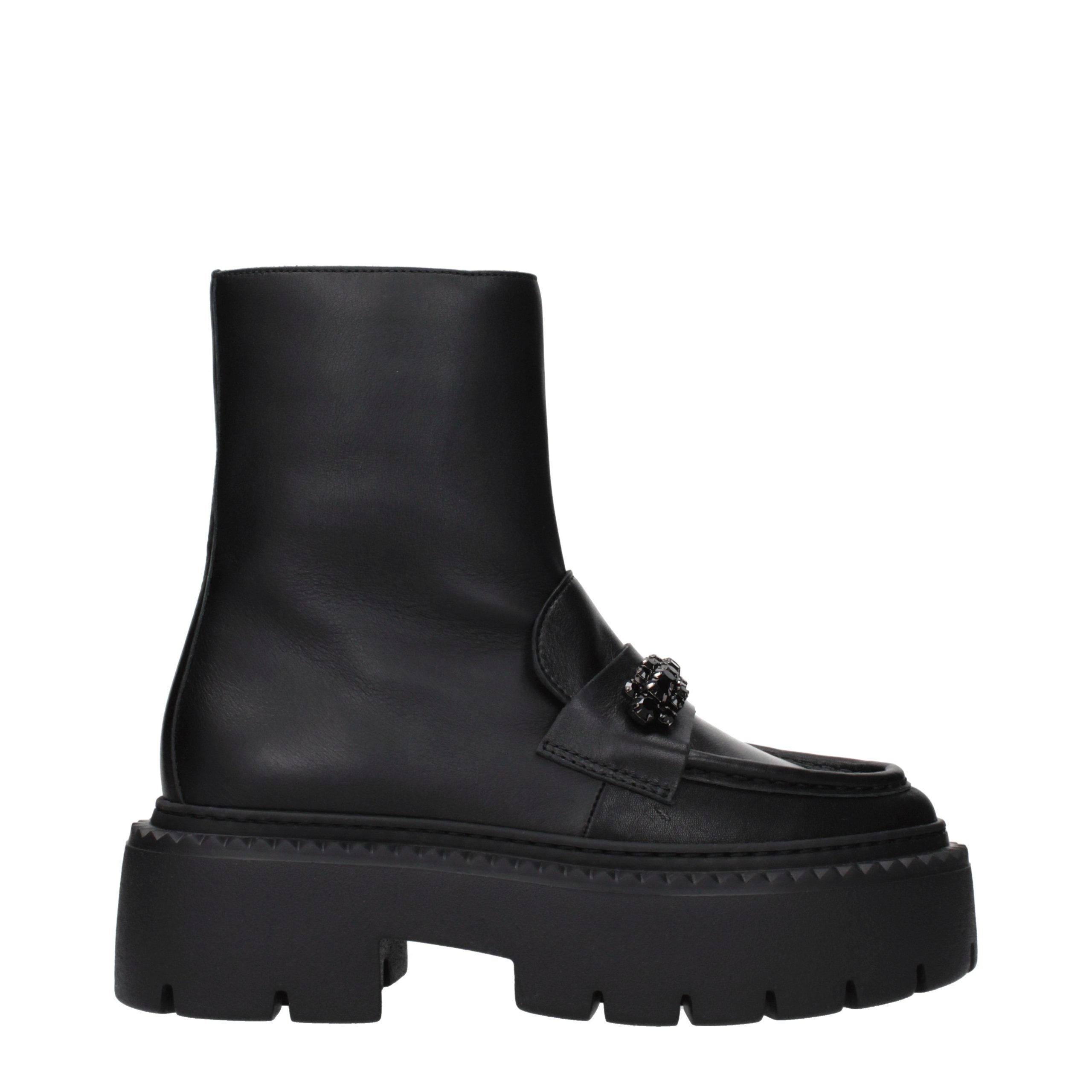 Jimmy Choo Schwarze Leder-Stiefeletten