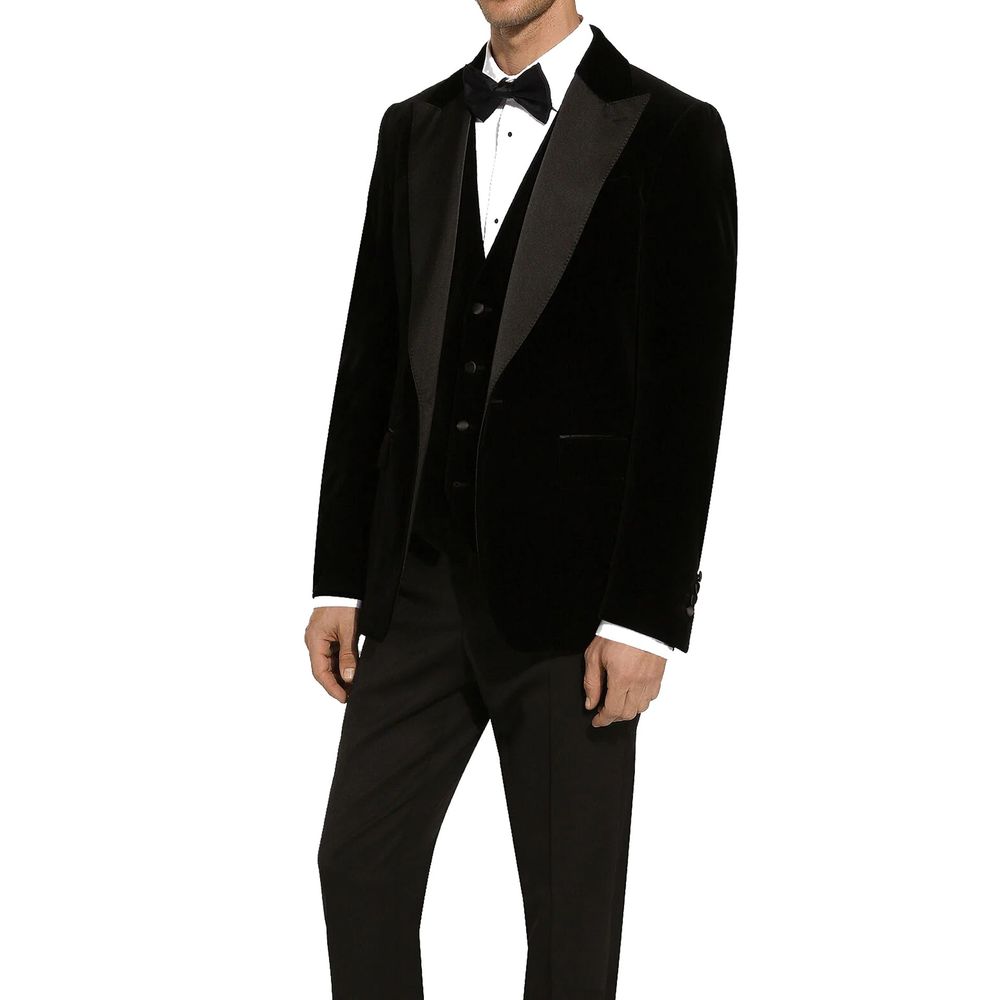 Dolce & Gabbana Schwarzer Baumwoll-Smoking