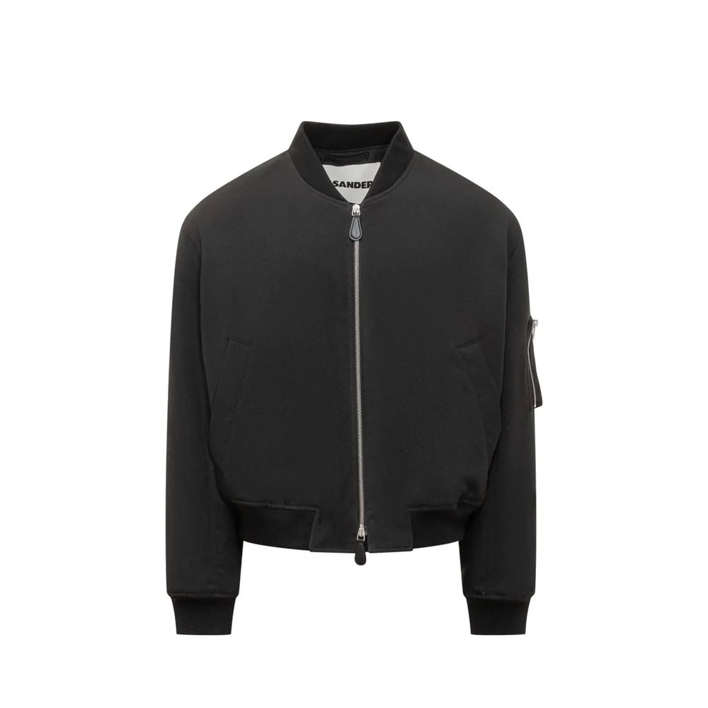Jil Sander Schwarzer Bomber aus Polyester