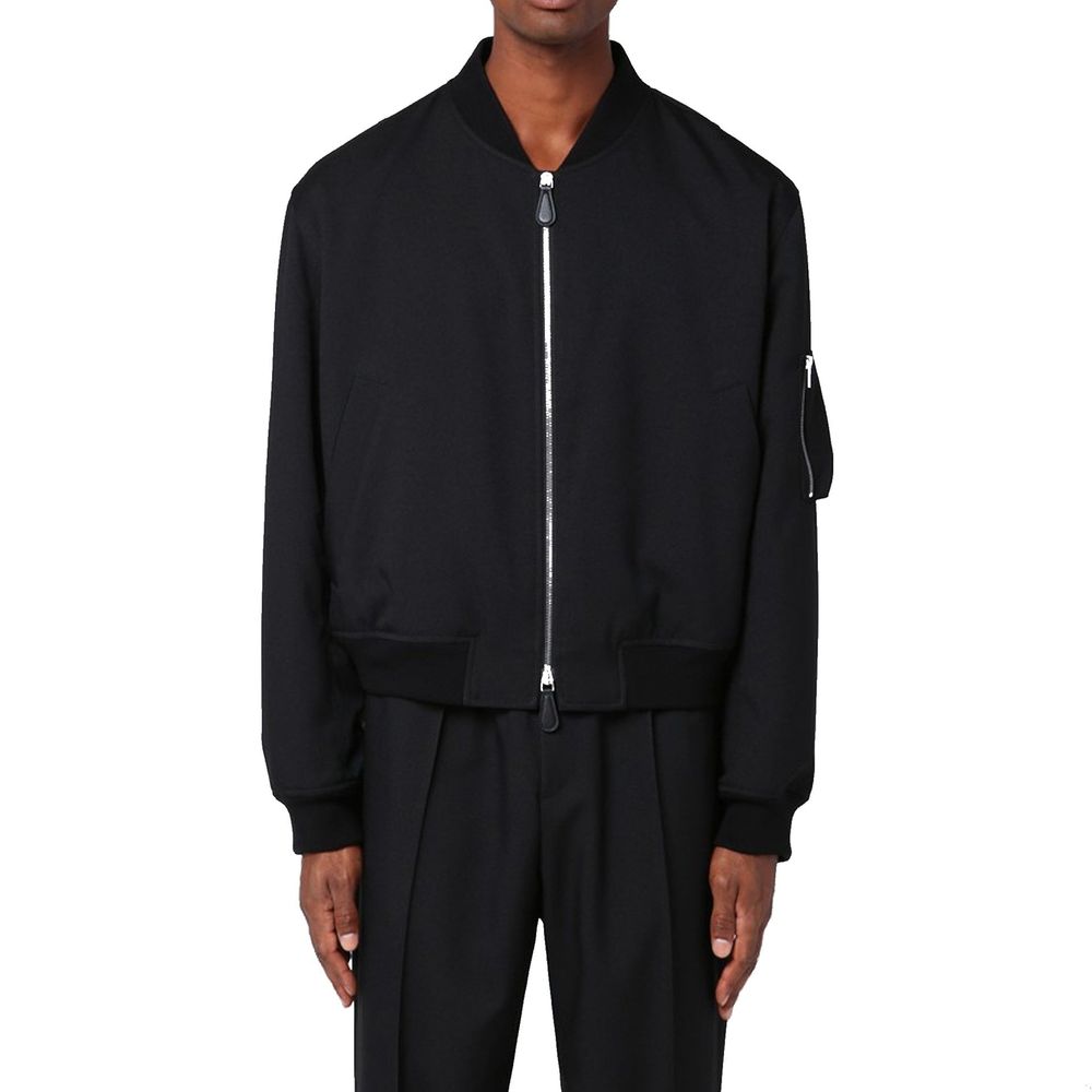 Jil Sander Schwarzer Bomber aus Polyester