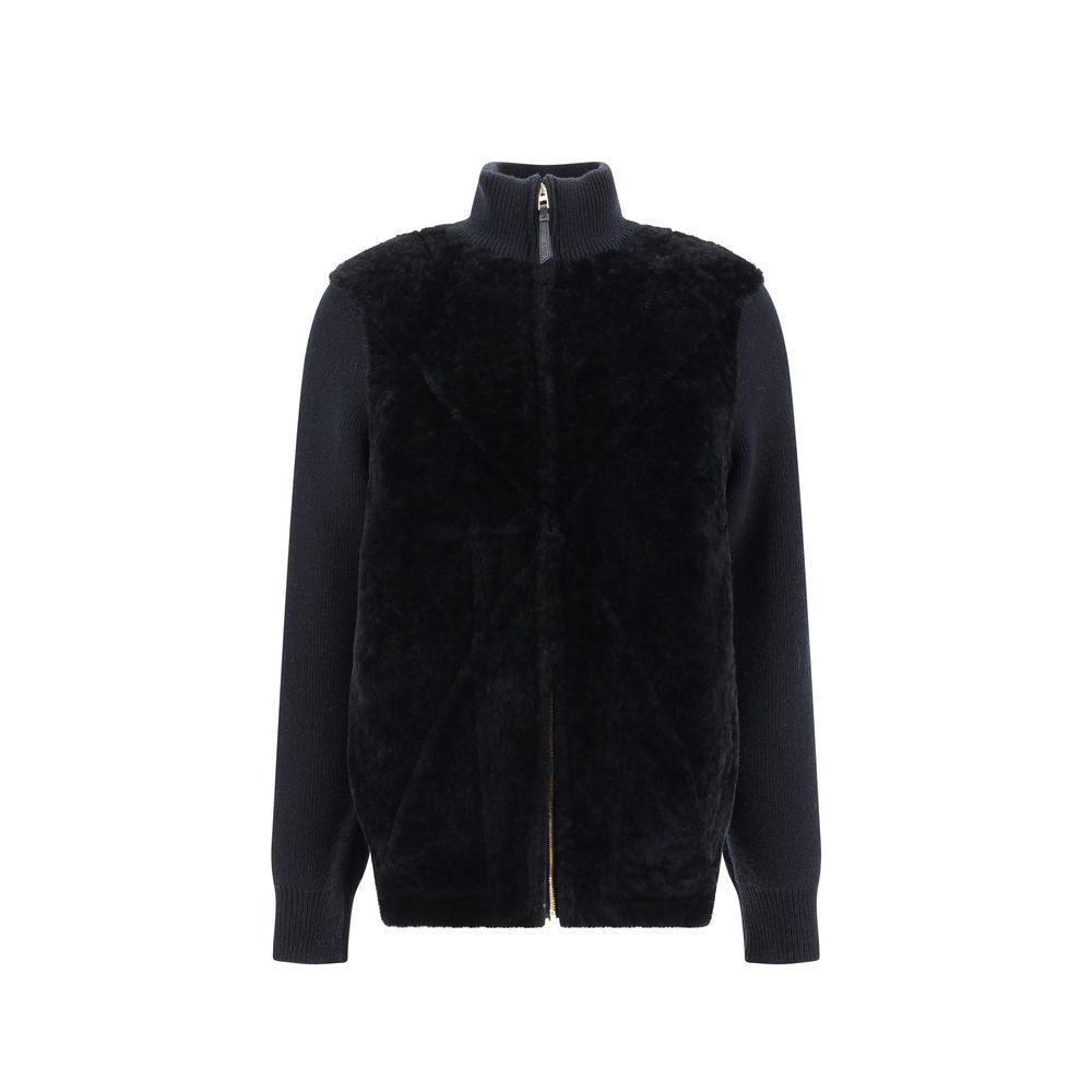 Loewe Schwarzer Lammfellmantel