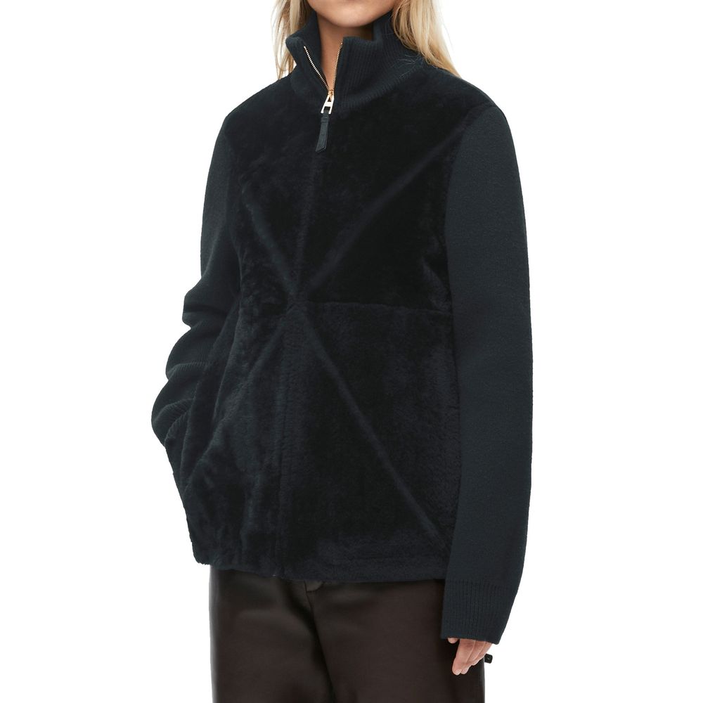 Loewe Schwarzer Lammfellmantel
