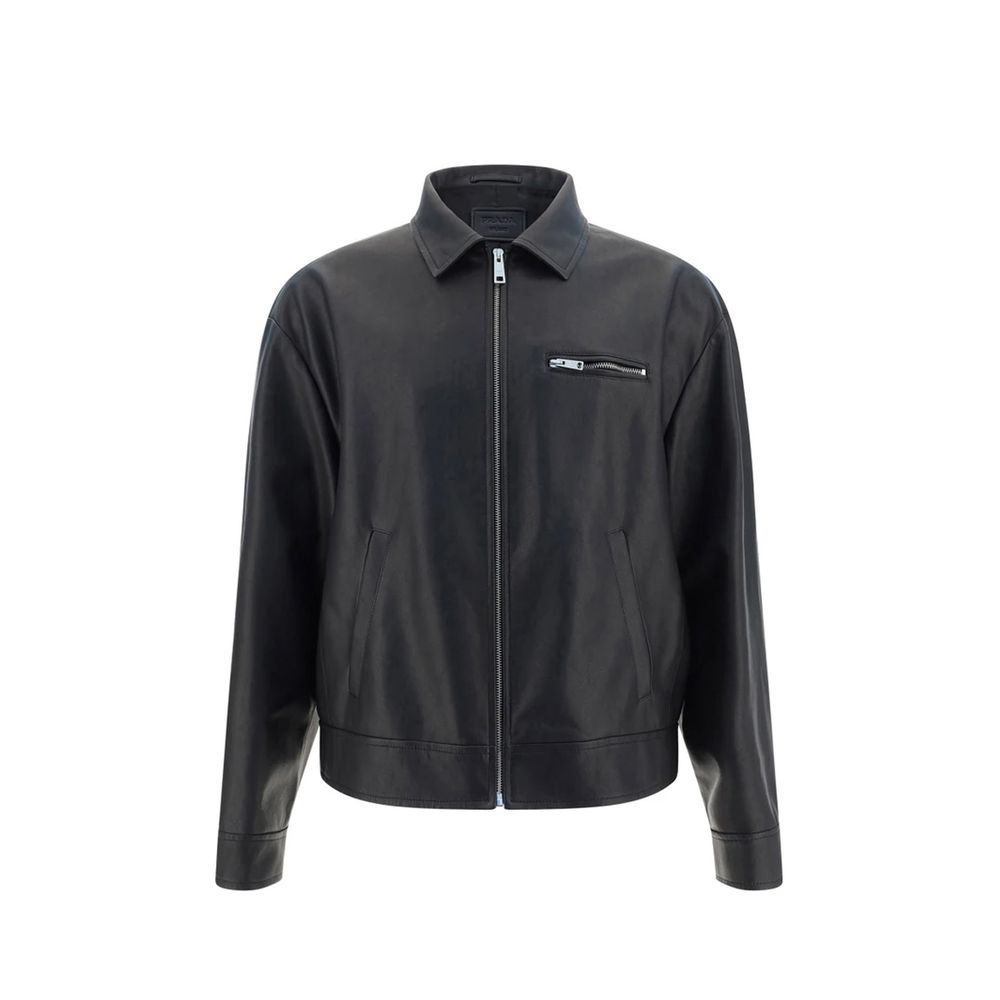 Prada Schwarze Lederjacke