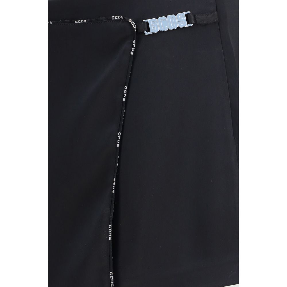 GCDS Schwarze Mini-Shorts aus Polyester