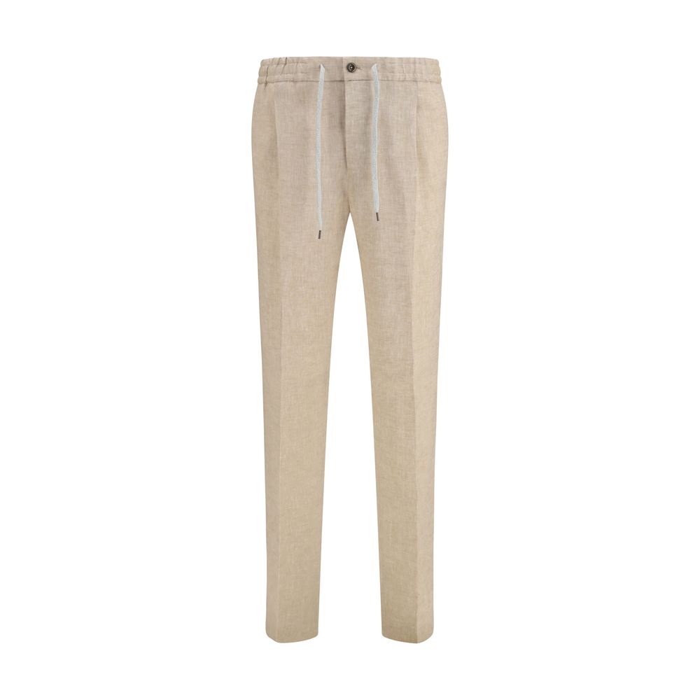 PT Torino Beige Leinen Freizeithose