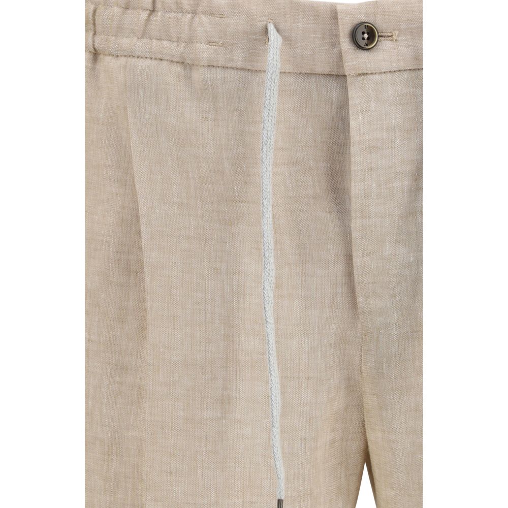 PT Torino Beige Leinen Freizeithose