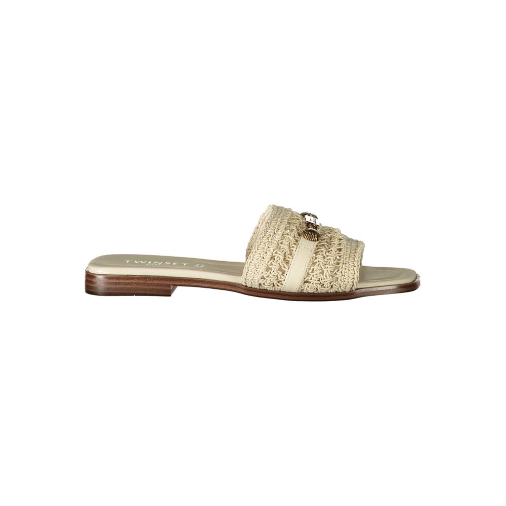 Twinset Damen-Sandalen aus beigem Leder