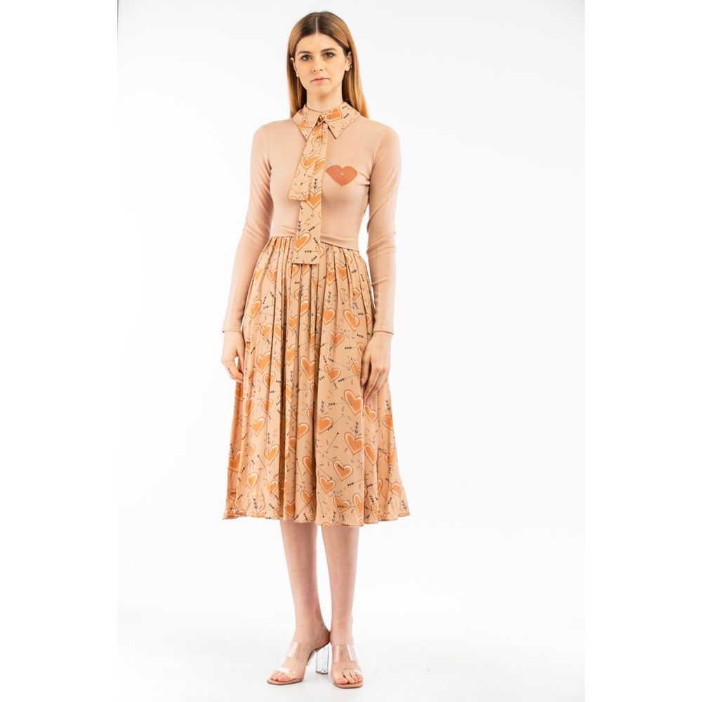 Elisabetta Franchi Beige Wollkleid Lässig