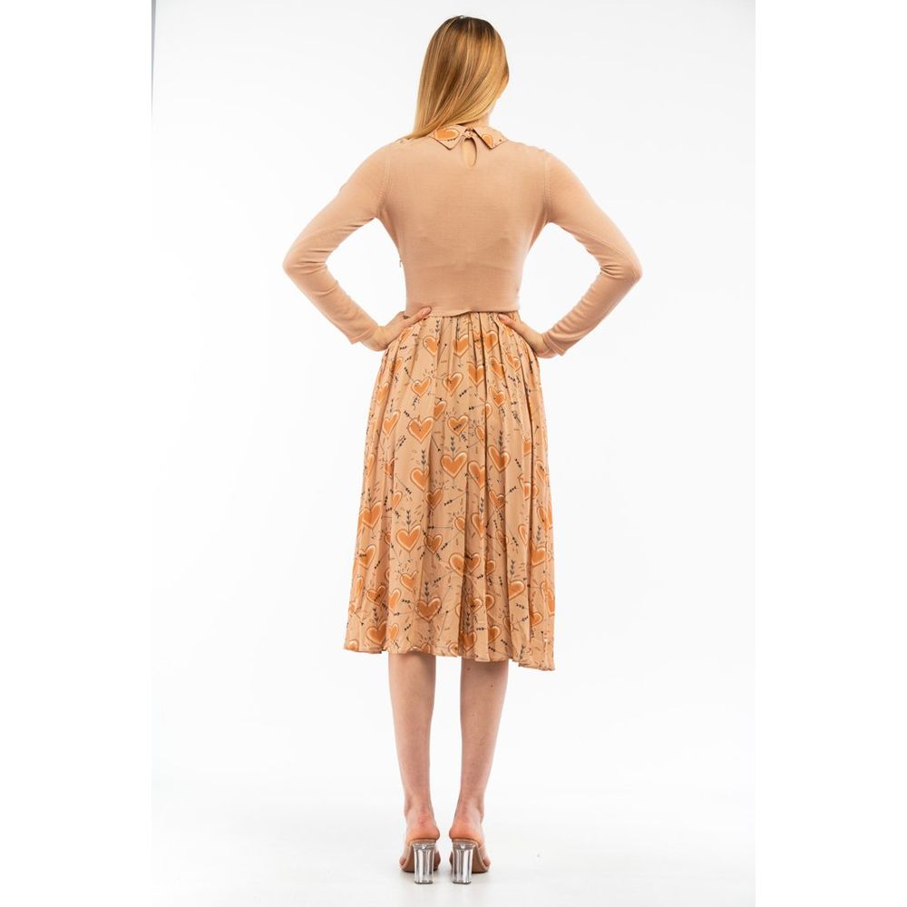 Elisabetta Franchi Beige Wollkleid Lässig