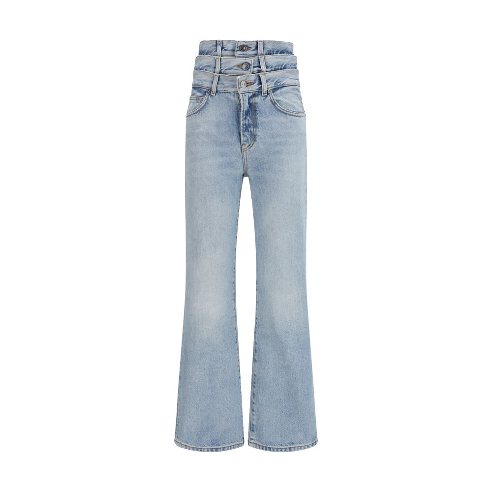 Fiorucci Blaue Baumwoll-Jeans mit ausgestelltem Bein