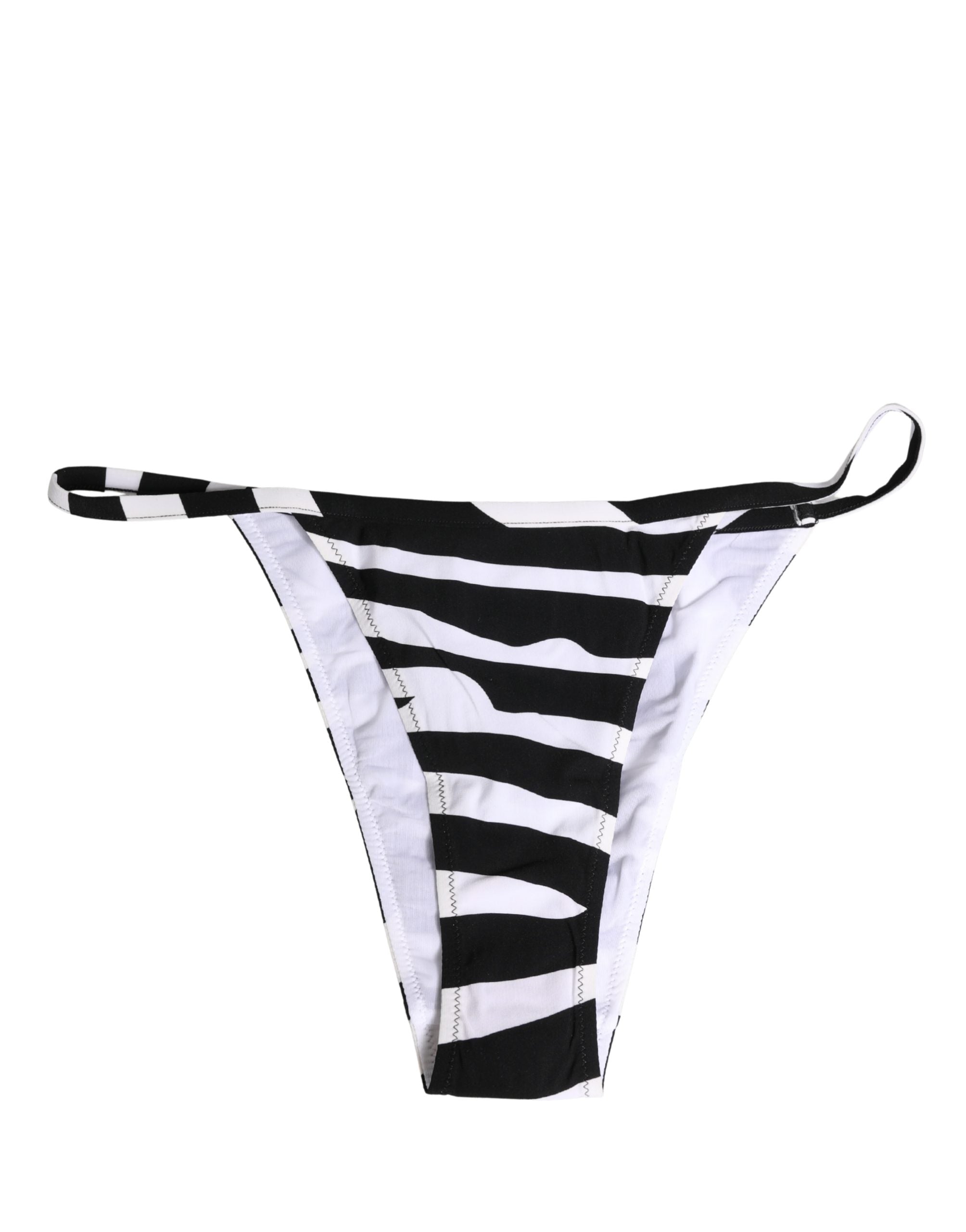 Dolce & Gabbana Bikini-Oberteil und -Unterteil mit schwarzem und weißem Zebramuster