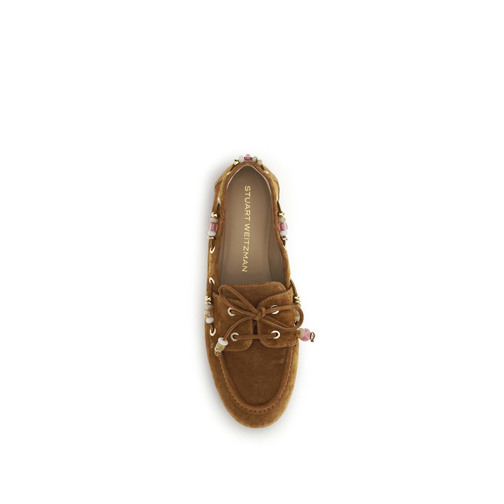 Stuart Weitzman Braune Kalbsleder Bos Taurus Loafer zum Hineinschlüpfen