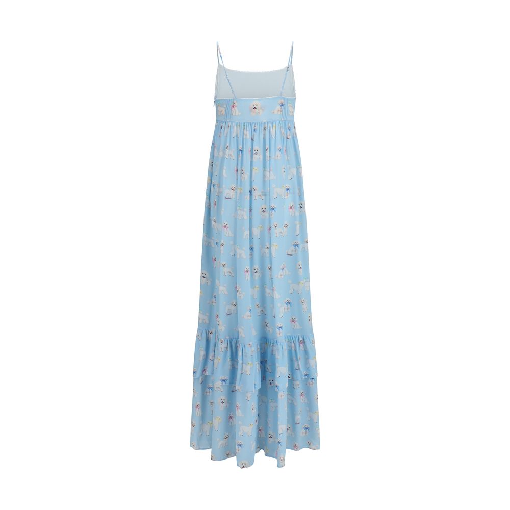 Fiorucci Blaues Viskose-Maxikleid