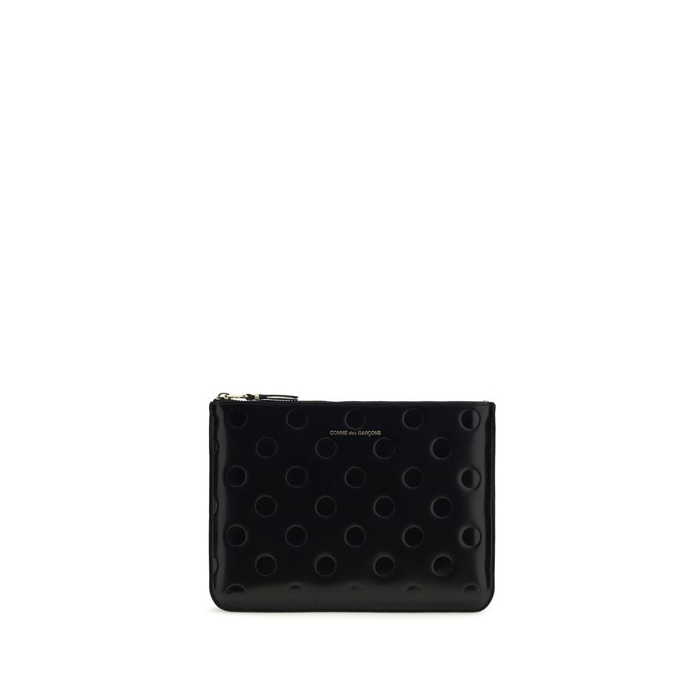 Comme Des Garçons Schwarzes Kalbsleder Bos Taurus Portemonnaie