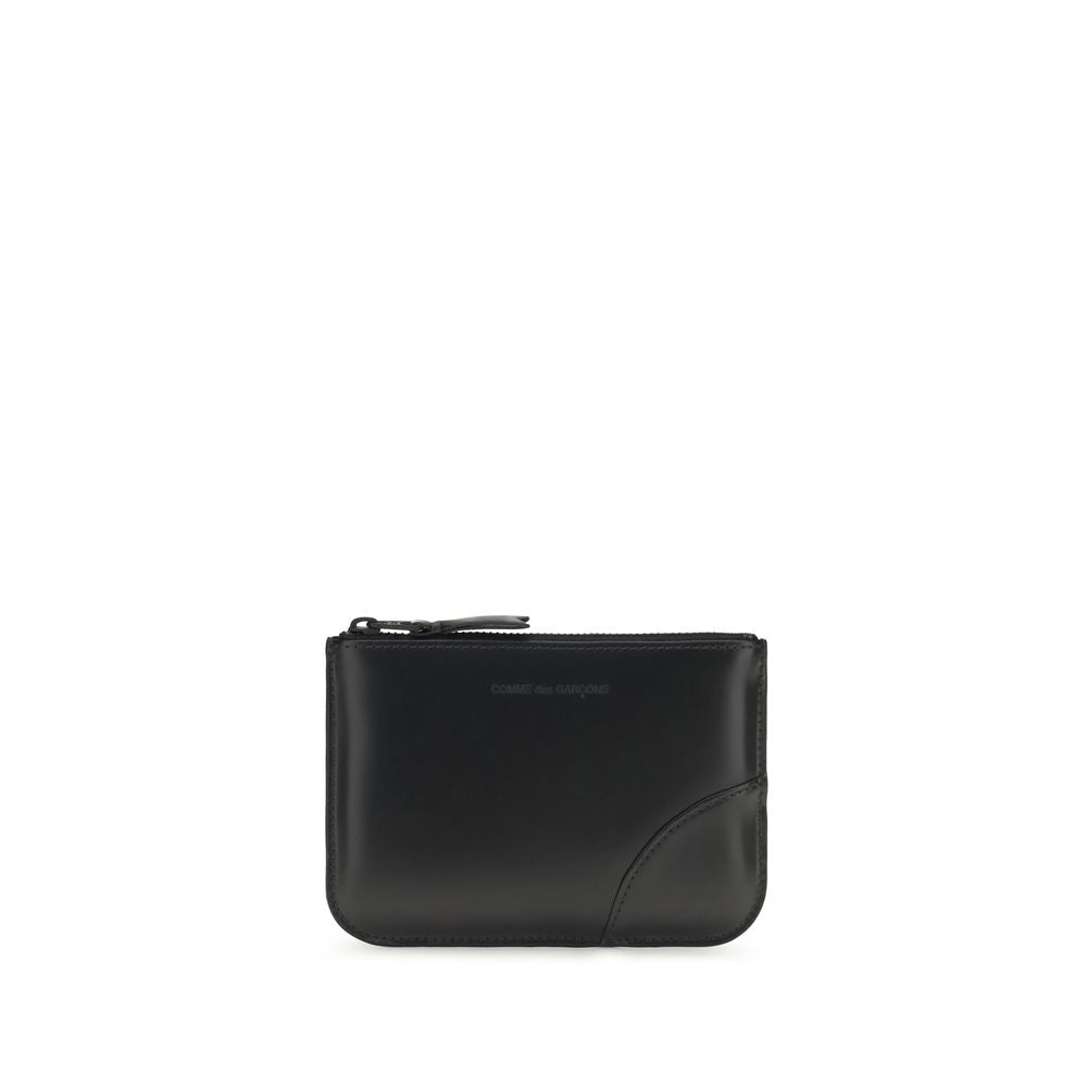 Comme Des Garçons Schwarzes Kalbsleder Bos Taurus Portemonnaie