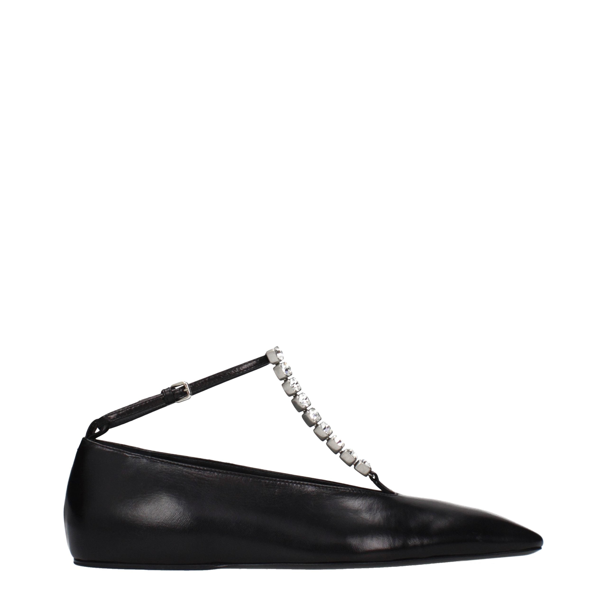Jil Sander Schwarze Ballerinas aus Leder