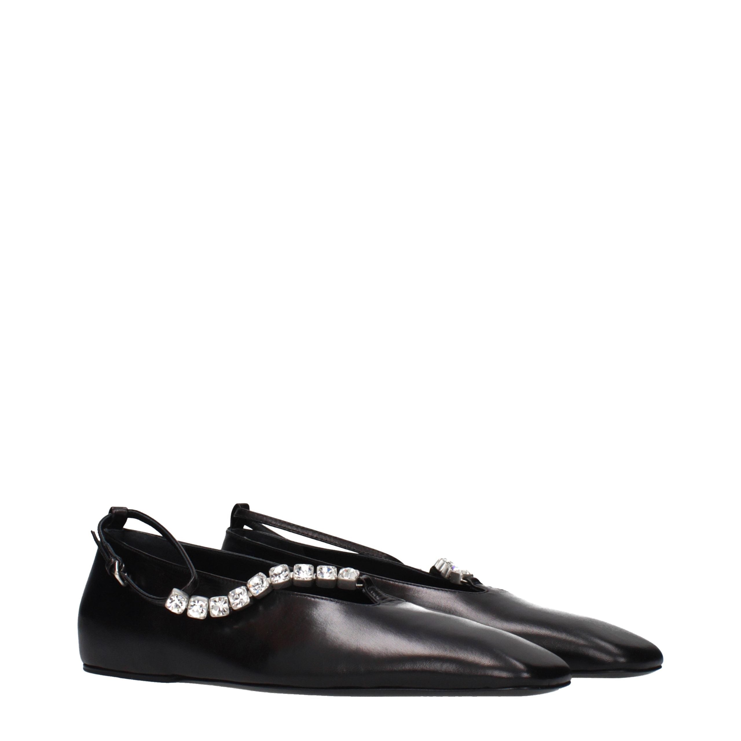 Jil Sander Schwarze Ballerinas aus Leder