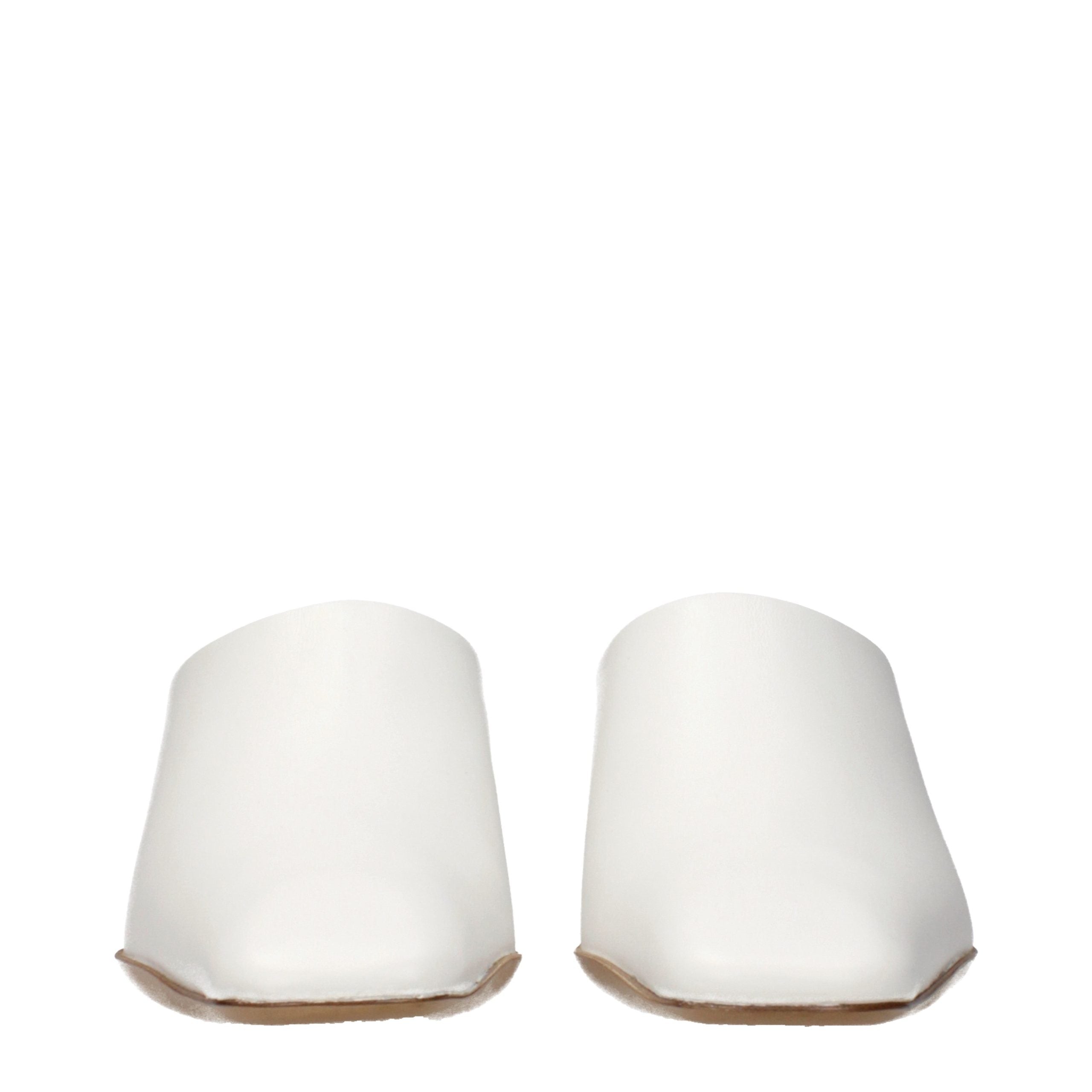 Jil Sander Weiße Leder-Pantoffeln