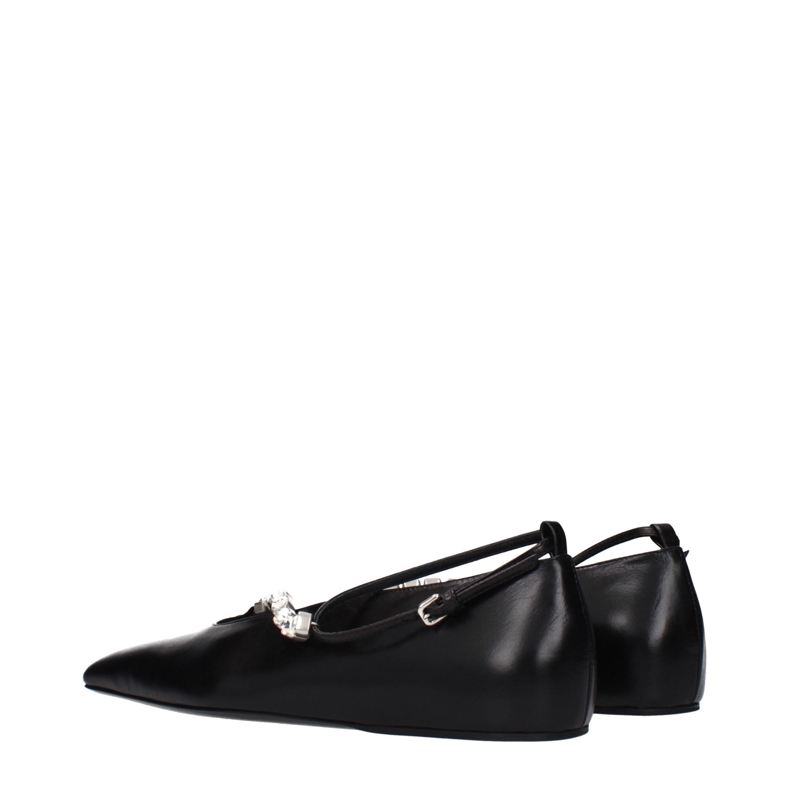 Jil Sander Schwarze Ballerinas aus Leder
