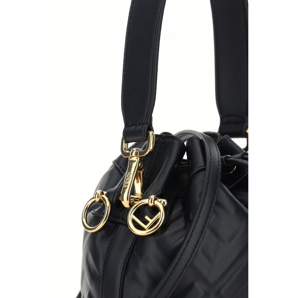 Fendi Schwarze Kalbsleder Bos Taurus Bucket Bag