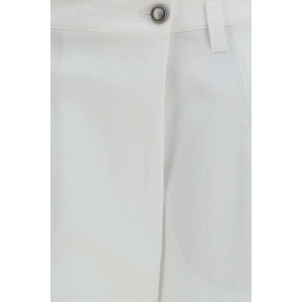 Brunello Cucinelli Weiße Baumwollhose im Casual-Look